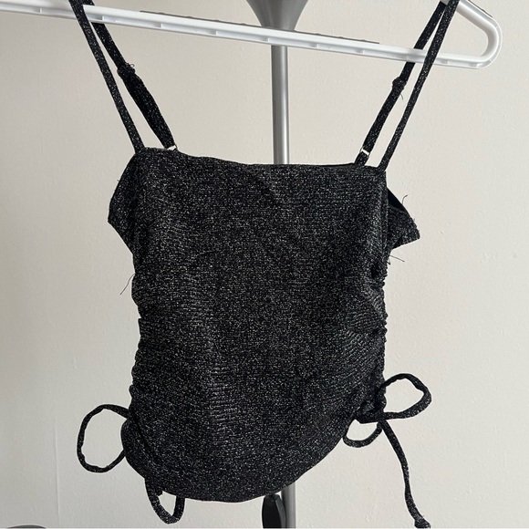 Sparkly Black Hollister Crop Top - Picture 2 of 3